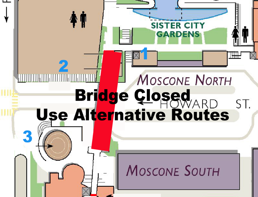 New Yerba Buena Gardens bridge access routes